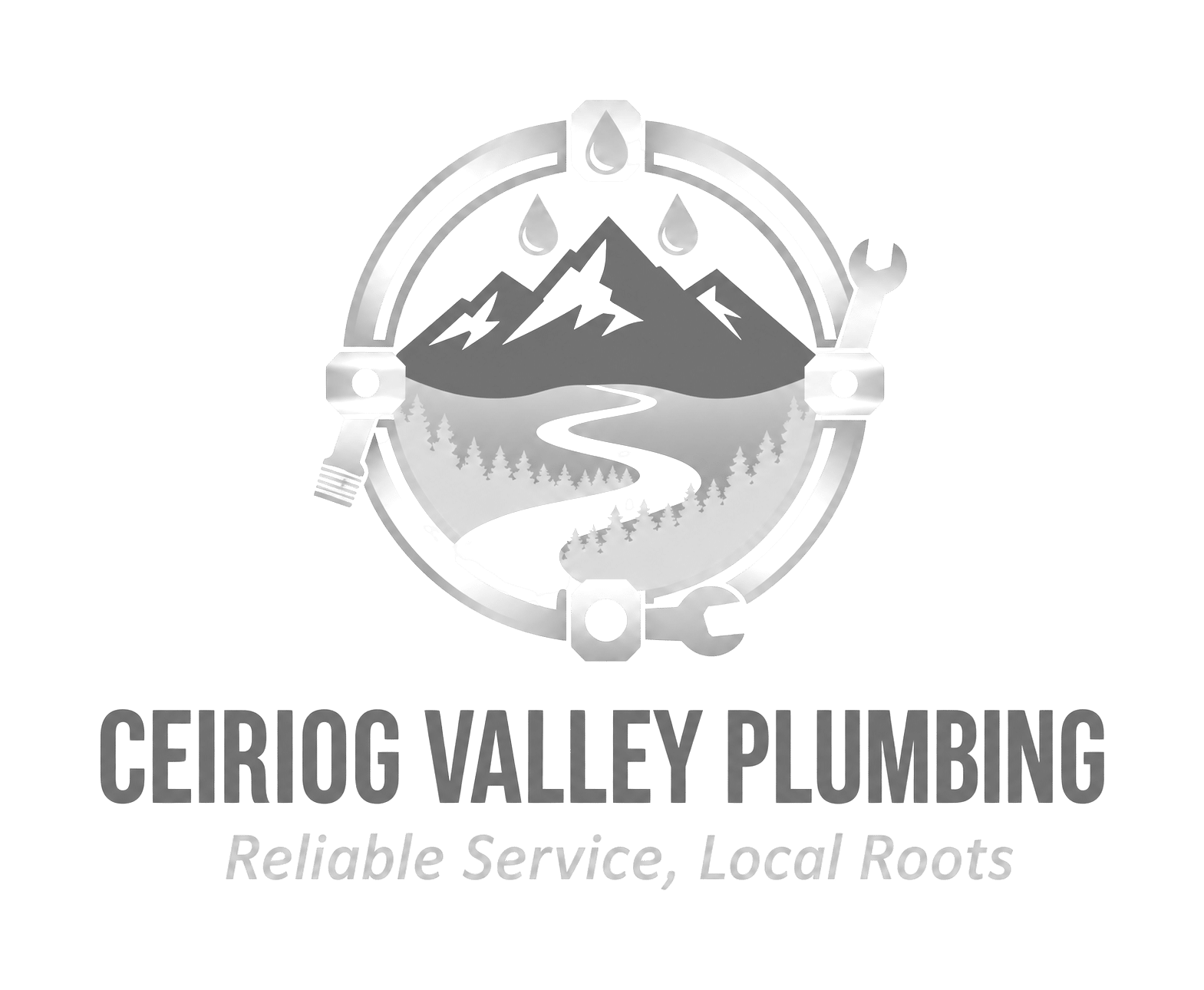 ceiriog valley plumbing logo upscaled transparent light greyscale